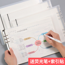 Mind map notebook thickened a4 loose-leaf notebook simple notepad College students make notes B5 grid paper coil present grid graduate school artifact work grid binder removable
