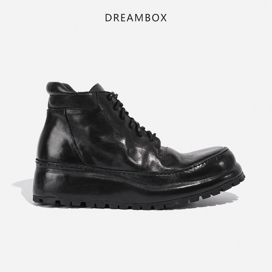 Dreambox Junbo vibram 미끄럼 방지 및 내마모성 마틴 부츠 남성용 두꺼운 밑창 말가죽 워시 레트로 하이 엔드 남성용 부츠