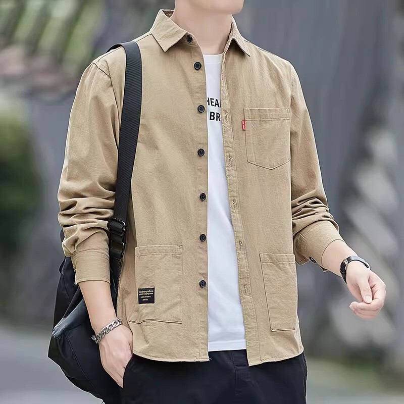 100% Cotton Shirt Men's Long-Sleeved Men's Pure Cotton Casual Shirt Workwear Jacket Trendy Spring, Autumn and Summer New Sun Protection Clothing 100% Cotton Shirt Men's Long-Sleeved Men's Pure Cotton Casual Shirt Workwear Jacket Trendy Spring, Autumn and Summer New Sun Protection Clothing
