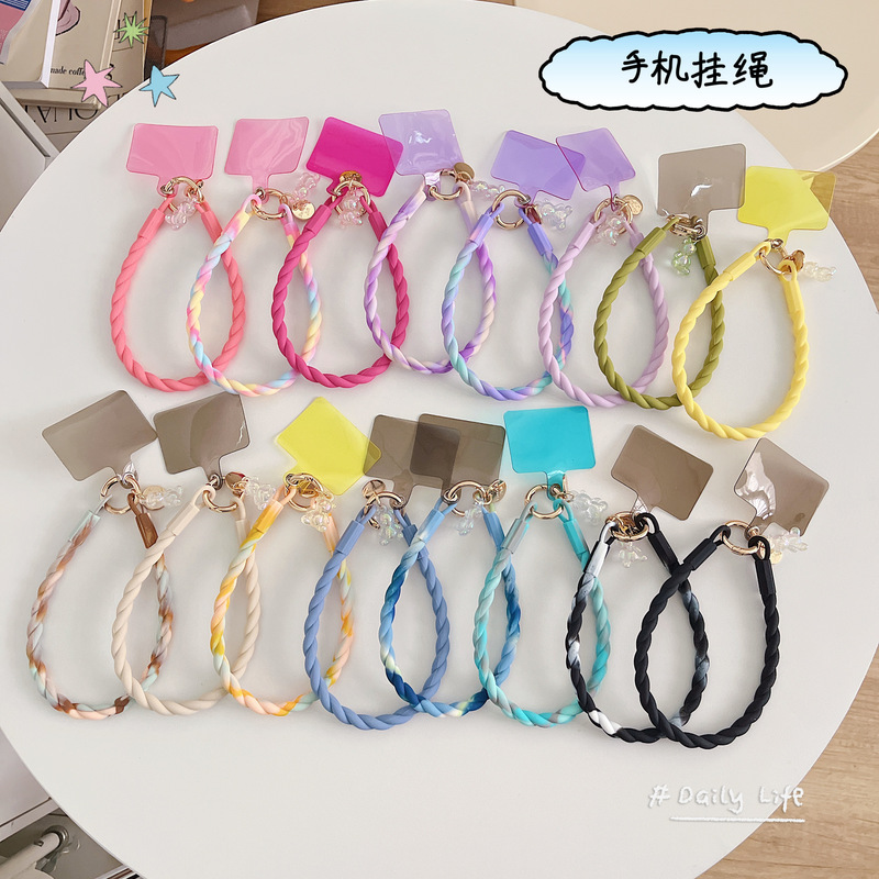 Liquid Silicone Short Phone Lanyard, Anti-Loss Wrist Strap, Wristband, Thick Patch Clip, Colorful Case Strap, Luminous Bear, New Women's Model Liquid Silicone Short Phone Lanyard, Anti-Loss Wrist Strap, Wristband, Thick Patch Clip, Colorful Case Strap, Luminous Bear, New Women's Model