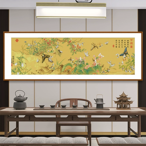 Вышивка крестом сто бабочек картина 2024 новая линия вышивка гостиная большая самовышивка современный китайский стиль Лан Сияющий национальный стиль знаменитые картины