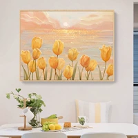 Tulip Cross Emelcodery 2023 Новая линия вышитая гостиная в гостиной маленькая спальня ресторан свежие растения цветы ручной работы самостоятельно