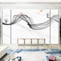 Bamboo Wood Fiber Integrated Wall Panel TV Background Wall Living Room Modern Brief Imitation Marble Buttonboard Decorative wall panel