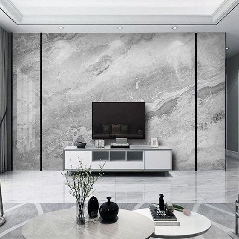 Bamboo and wood fiber integrated wall panel living room modern light luxury TV background wall quick-install gusset plate film and television wall decorative guard plate