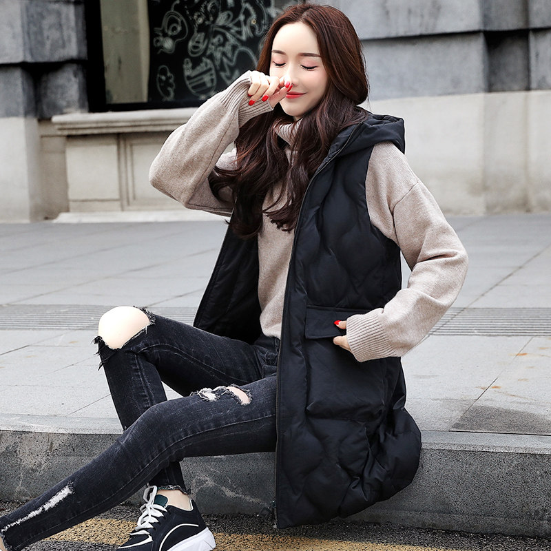 羽绒棉衣马甲女外套2019新款秋冬大码坎肩中长款韩版马夹棉服棉袄