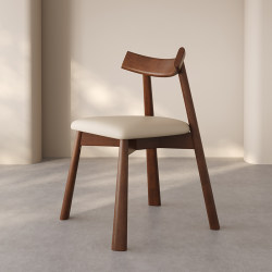 Nordic Solid Wood Dining Chair, Home Use, French Retro Style, Backrest Chair, Restaurant, Hotel, High-End, Mid-Century Style Dining Table and Chairs