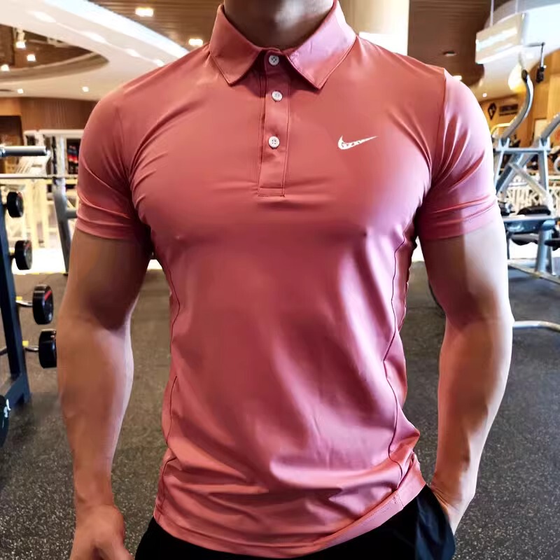 Summer Ice Silk Quick-Drying Sports Polo Shirt for Men and Women, Half-Sleeve Golf Fitness Training Breathable Short-Sleeve T-Shirt S