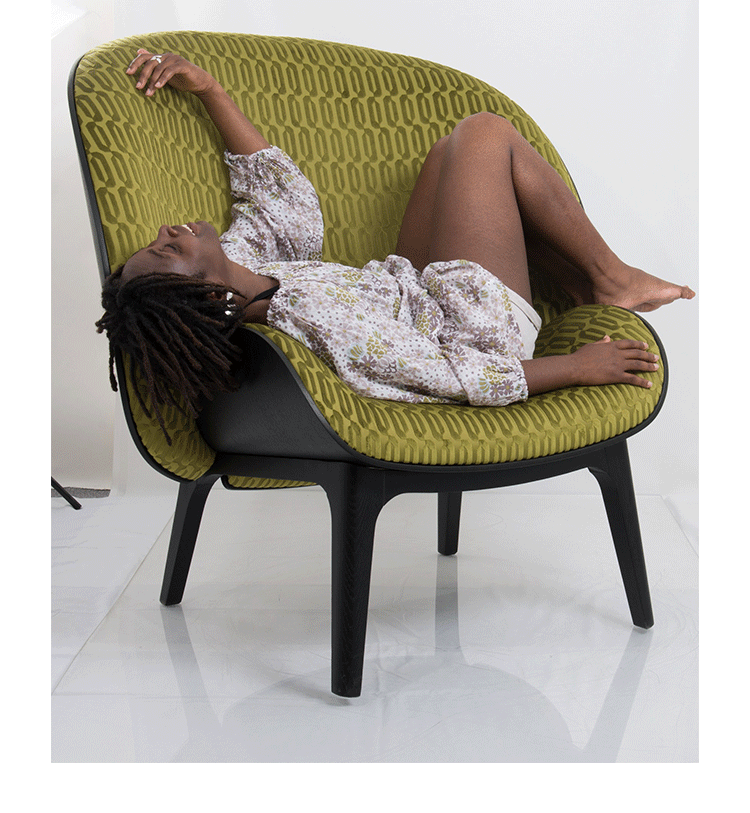 JuLanMake thiết kế nội thất sáng tạo HUG ARMCHAIR ôm ghế bành vải chân ghế phòng chờ - Đồ nội thất thiết kế sopha giá rẻ