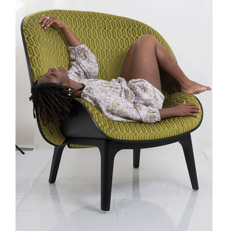 JuLanMake Thiết kế nội thất gỗ rắn Bắc Âu KALIN ARMCHAIR Ghế phòng chờ cao cấp Karina - Đồ nội thất thiết kế ghế nằm