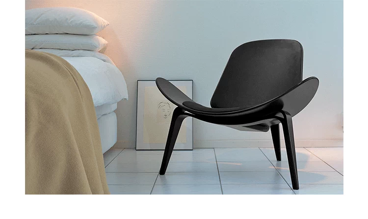 JuLanMake thiết kế nội thất SHELL CHAIR vỏ tam giác cong cong cong gỗ nụ cười ghế máy bay - Đồ nội thất thiết kế