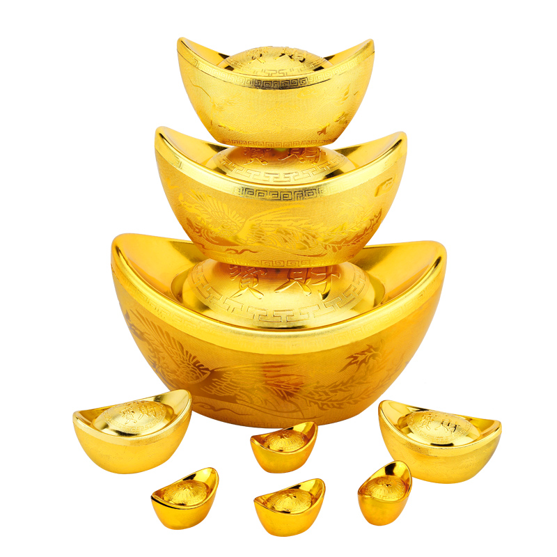 Spring Festival Jinyuan Baoyuan Swing Piece for New Year decorations Cai Caijin Bao Emulation Size Number Hollow Plastic Meta-Treasure Mall Arrangement