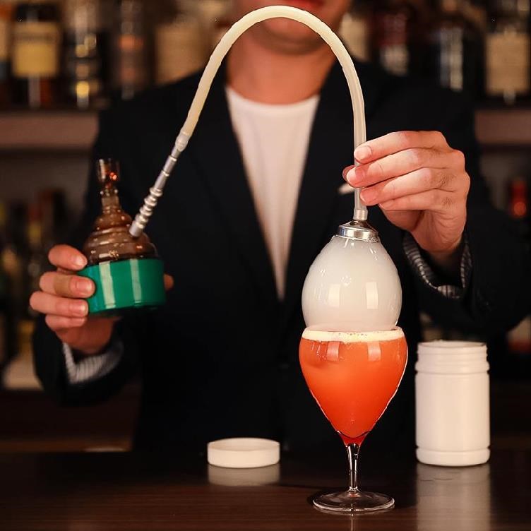 Molecular Gourmet Cuisine dry ice Smoke Cocktail Bubblegun made dishes Decorative Tower Mood dishes Kitchen Kitchen