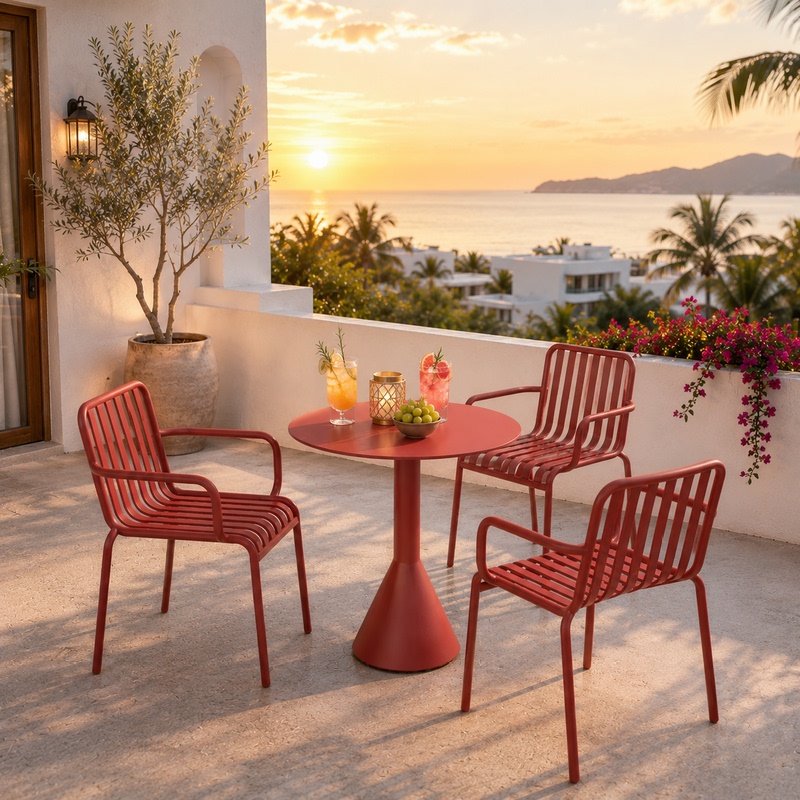 Outdoor Tables and Chairs Dopamine Red Courtyard Balcony Leisure Chairs B&B Terrace Coffee Shop Outdoor Table and Chair Set Outdoor Tables and Chairs Dopamine Red Courtyard Balcony Leisure Chairs B&B Terrace Coffee Shop Outdoor Table and Chair Set