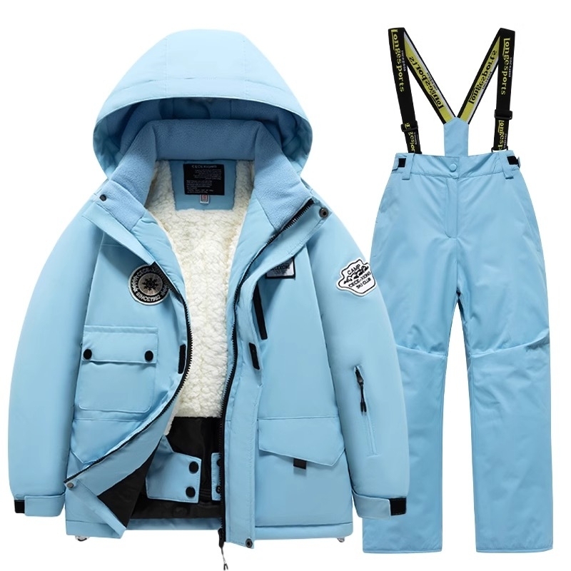 2026 New Children's Ski Clothing for Boys and Girls, Middle and Older Children, Northeast Snow Country Harbin Travel Warm Clothing Set
