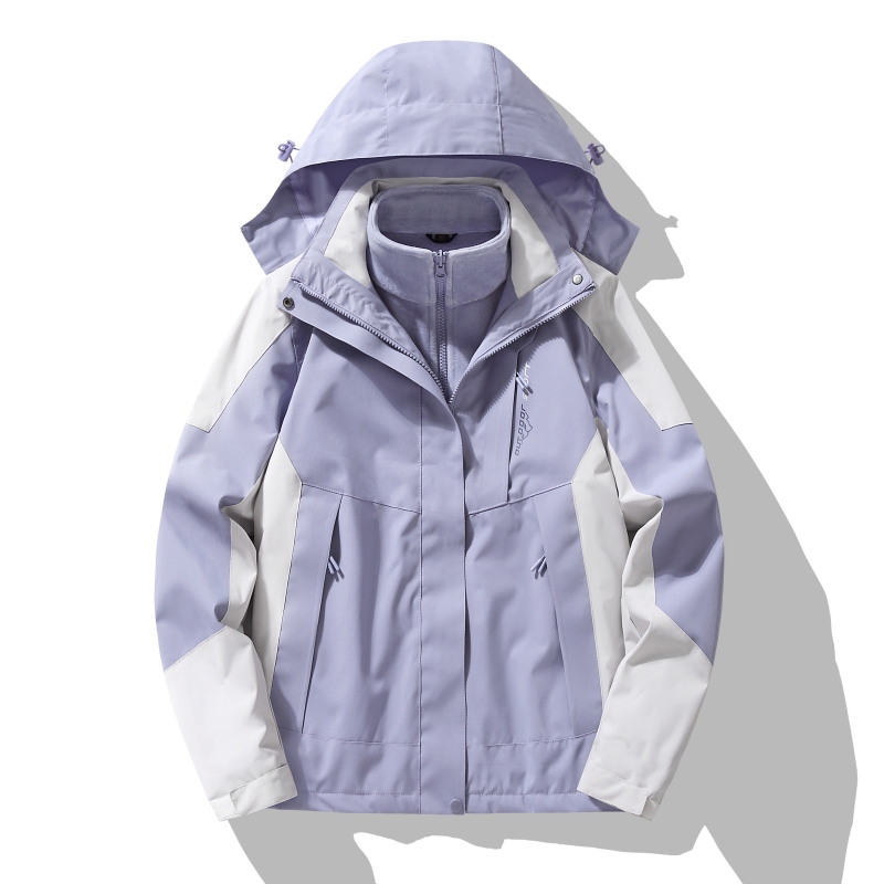 Jacket for Men and Women, Spring Style, Three-In-One, Windproof, for Petite Sizes, Thickened 2026 New Model, Fleece-Lined, Outdoor Hiking Clothing