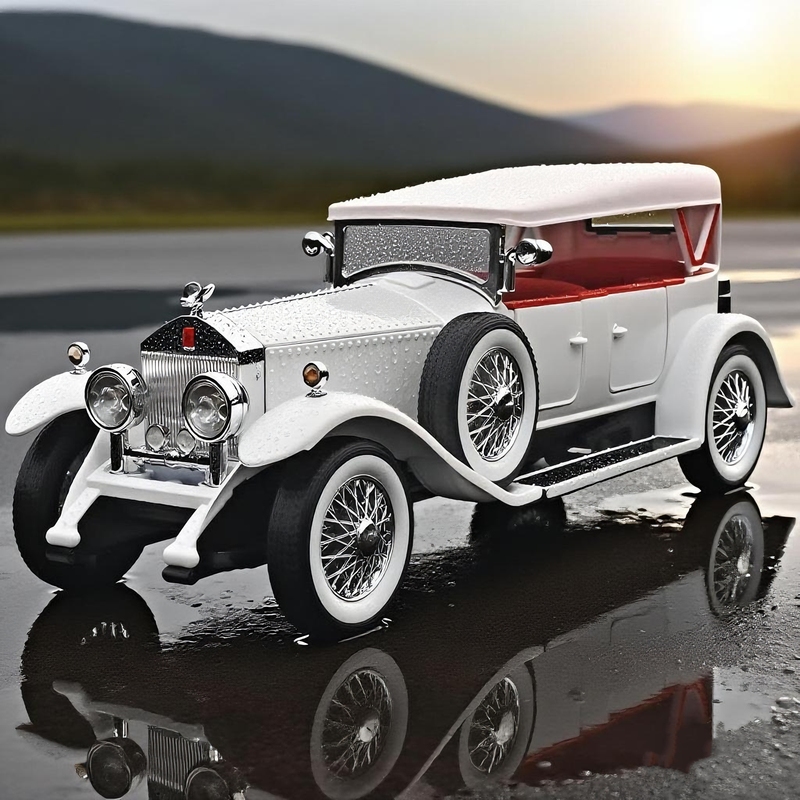 1:24 Scale Replica Rolls-Royce Phantom Classic Car Alloy Model Collectible Display Piece Pull-Back Toy Gift for Boys