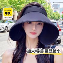 New upgrade 5 1 ice silk one-piece wrap-around sun protection visor for women folding large brim anti-UV empty top