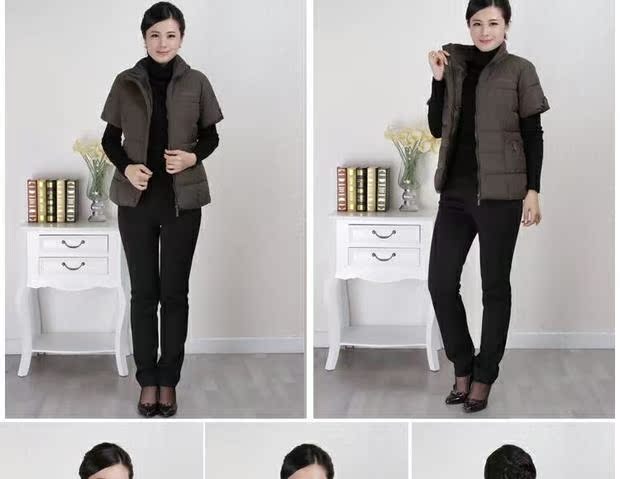 Mùa thu đông, quý bà trung niên có tay áo bằng vải cotton cotton xuống áo mẹ chất liệu áo vest tay áo cỡ lớn dày cotton quần mặc váy