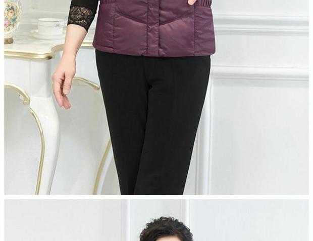 Áo bà mẹ trung niên cotton mùa đông dày ngắn đoạn 40 tuổi 50 trung thu mùa đông và mùa đông mặc áo vest cotton áo khoác kaki nữ