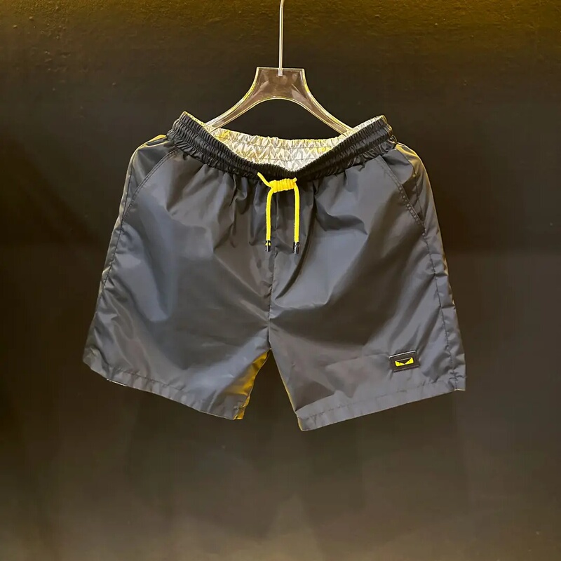 【Reversible Shorts】Summer Fashion High-End Monster Eye Ff Print Shorts with Double-Sided Logo Design, Five-Point Shorts