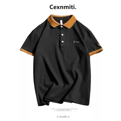 Summer collar short sleeve T-shirt men's trend polo shirt big size Tide brand young fat man Raff middot Lauren polo shirt 200kg shirt men