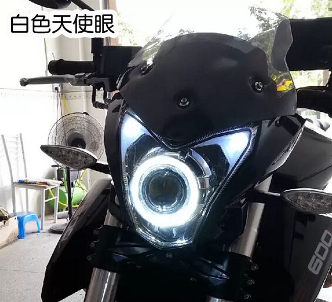 Xe máy Xenon Bóng đèn Refit q5 Biển 5 Ống kính đôi 3 inch led Angel Devil Eye Xenon Light Fish Eye đèn pha xe máy vuông