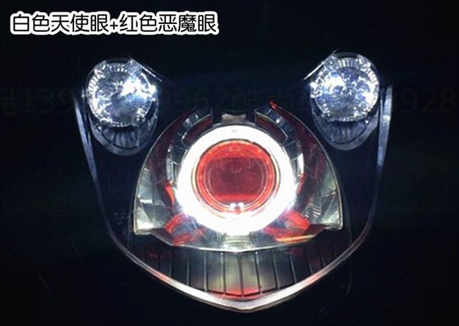 Xe máy Xenon Bóng đèn Refit q5 Biển 5 Ống kính đôi 3 inch led Angel Devil Eye Xenon Light Fish Eye đèn pha xe máy vuông