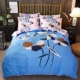 Các bông mới chải giường denim mạng đúp Red tấm bông trang bị châu Âu 1,5m 1.8m - Bộ đồ giường bốn mảnh