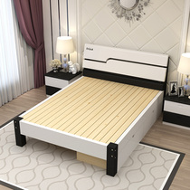 Wooden solid wood bed double bed simple bed modern simple wooden bed 1 5 queen bed indoor adult 1 3 m wooden head bed