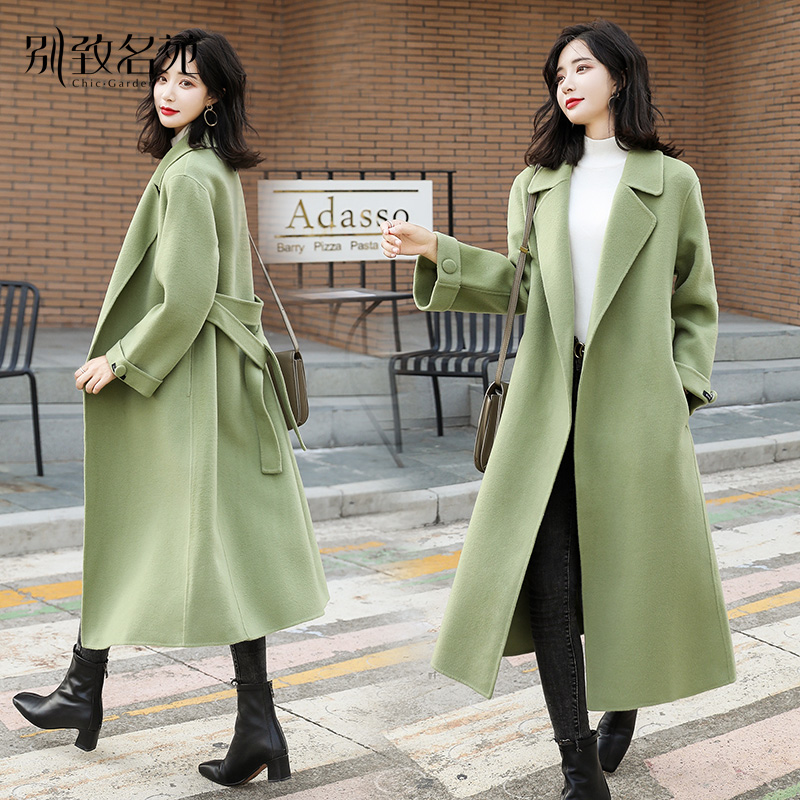 Gross coat woman medium long version 2022 spring autumn new large size thickened temperament small child over knee