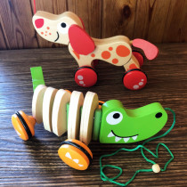 Baby drag toddler pull cart for boys and girls early education trolley pull rope toddler toy cart 0-1-2-3 years old