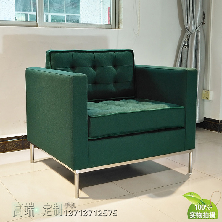 Spot 304 stainless steel Italian minimalist custom single person sofa linen flannel plating buckle Florence No.