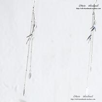 Xianzhu | Ancient Rhyme 925 Sterling Silver Bamboo Leaf Long Earrings No Ear Piercing Ear Clip Hanfu Earrings Original Tassels