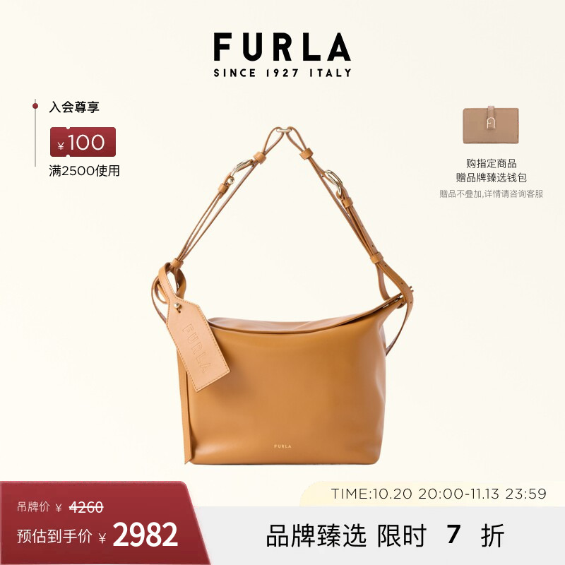 Furla Ginevra Medium-Sized Women's Shoulder Bag, Fashionable and Lightweight Crossbody Bag for Work and Commuting