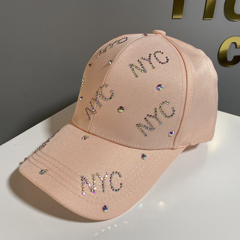 网红同款NYC水钻棒球帽女逛街时尚鸭舌帽旅游百搭防晒遮阳帽子男详情图12