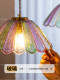 French Mid-Century Style Butterfly Dream Restaurant Chandelier, Colorful Ice Crackle Fantasy Dining Table Lamp, Creative Retro Bar Pendant Light
