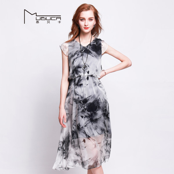 mubuca 慕贝卡 真丝连衣裙 天猫优惠券折后￥149包邮（￥254-105）多色可选