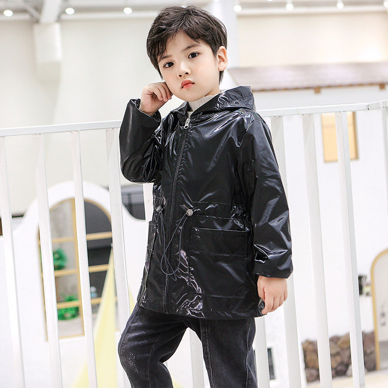 Boys waterproof down jacket overalls baby eating anti-dirty zipper protective clothing children long sleeve painting overalls autumn and winter