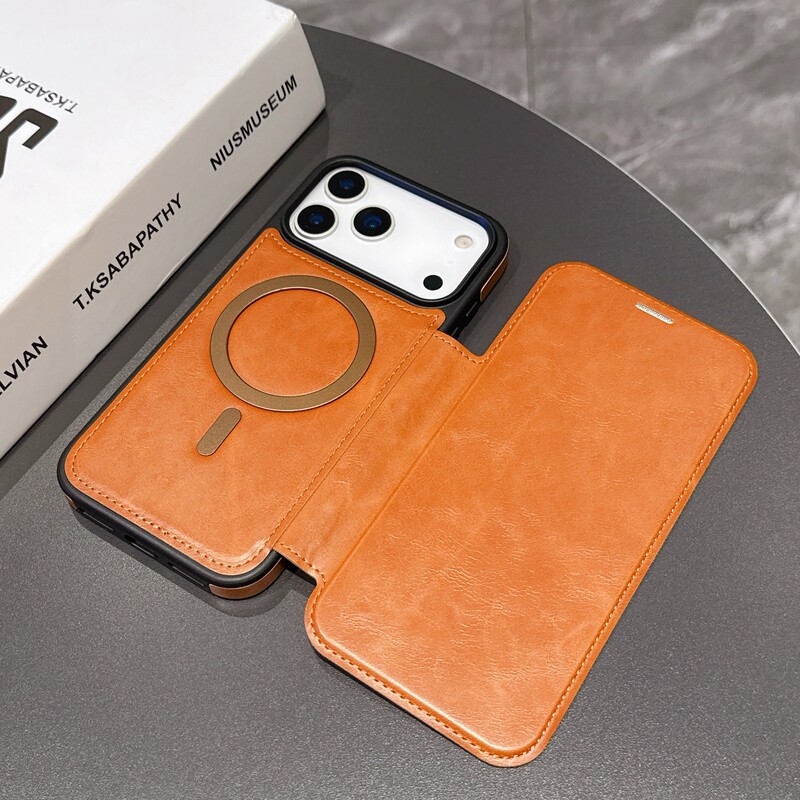 Suitable for Apple 17 Pro Max Phone Case, New iPhone 16 Pro Max Business High-End Genuine Leather Wallet, Anti-Drop, Full Coverage Card Slot Flip Cover, 13 Protective Case, 15 Plus Light Luxury for Men and Women