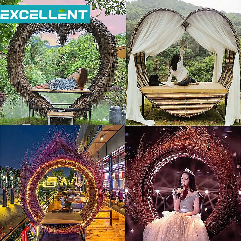 Creative same style hanging chair scenic area Bali swing outdoor courtyard rattan bird's nest hanging basket wedding photography props