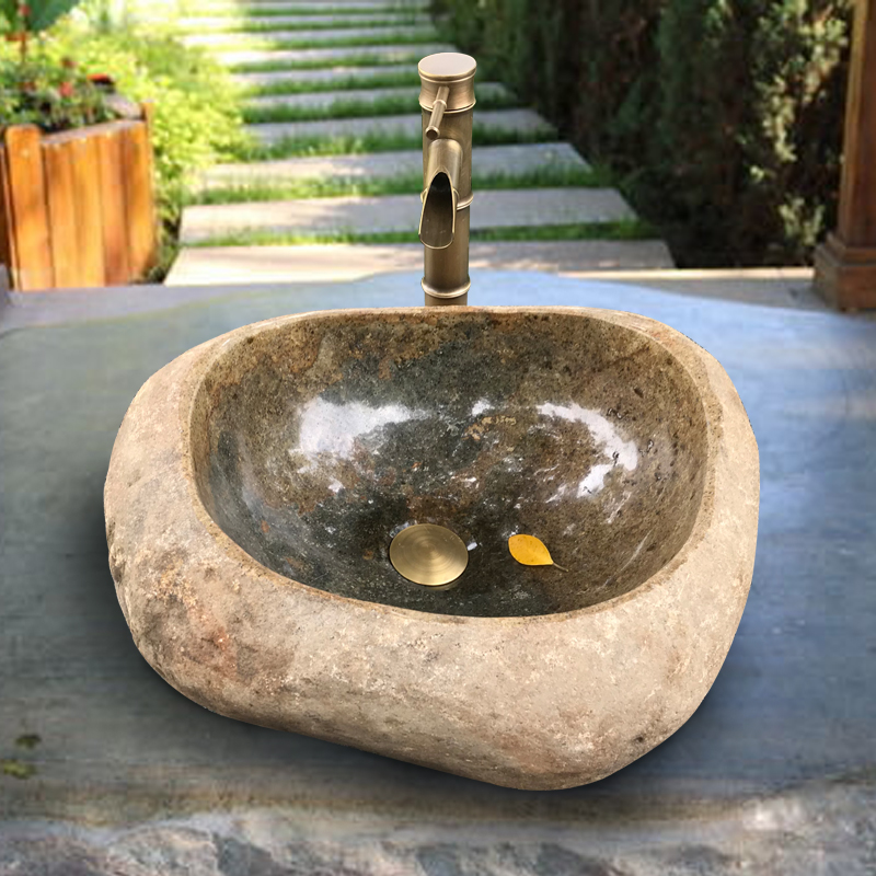 Natural pebble wash basin retro platform basin courtyard basin basin pool basin pool stone wash pool stone basin