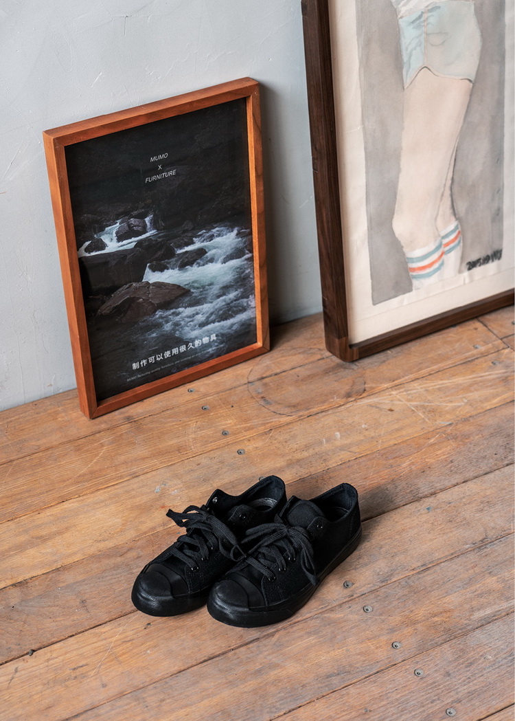MUMO gỗ mực đen micro bước giày thoải mái nghệ thuật giày vải cao su đế - Plimsolls giày converse real 