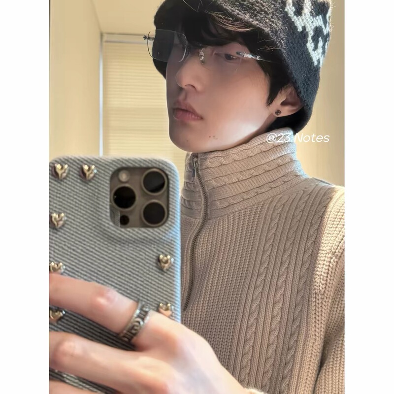 23 Notes Couple Style Denim 3D Heart Rivet Korean Ins Style Suitable for Iphone18Promax Apple 17Promax Phone Case 15Promax/16Promax Protective Cover