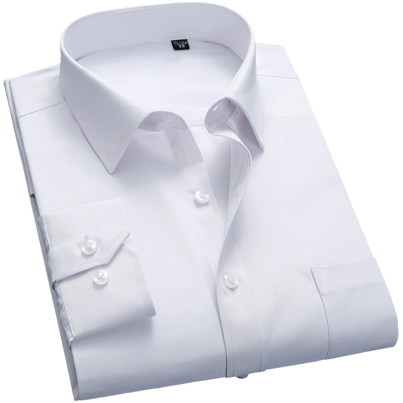 春季男士商务白衬衫长袖修身抗皱职业短袖衬衣黑正装上班免烫伴郎