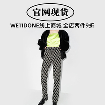 (Official website spot) we11done pants full printing knitted wool classic presbyopia pants straight casual trousers women