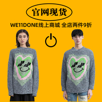 (Official website spot) we11done 21SS early spring new love smiley knitted sweater men and women of the same style