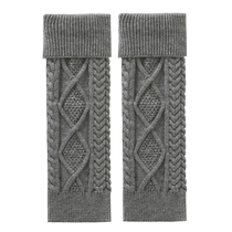 Moxiu dark gray socks for women autumn and winter pile socks hemp pattern wool leg covers y2k hot girl cashmere calf socks