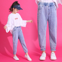 Girl Jeans 2020 Spring Dress CUHK Child Han Version Foreign Air Pants Kid Spring Autumn Radish Pants Children Long Pants Tide