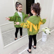 Girl Jacket 2020 Autumn Clothing CUHK Child Han Version Fashion Frock Jacket Children cap Leisure outside wearing blouses