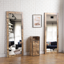 Creative Retro Hairdresse Shop Mirror Desk Single-sided Beauty Hair Shop Mirror Hair Salon Brief Double Sided Floor Beauty Hair Shop Mirror